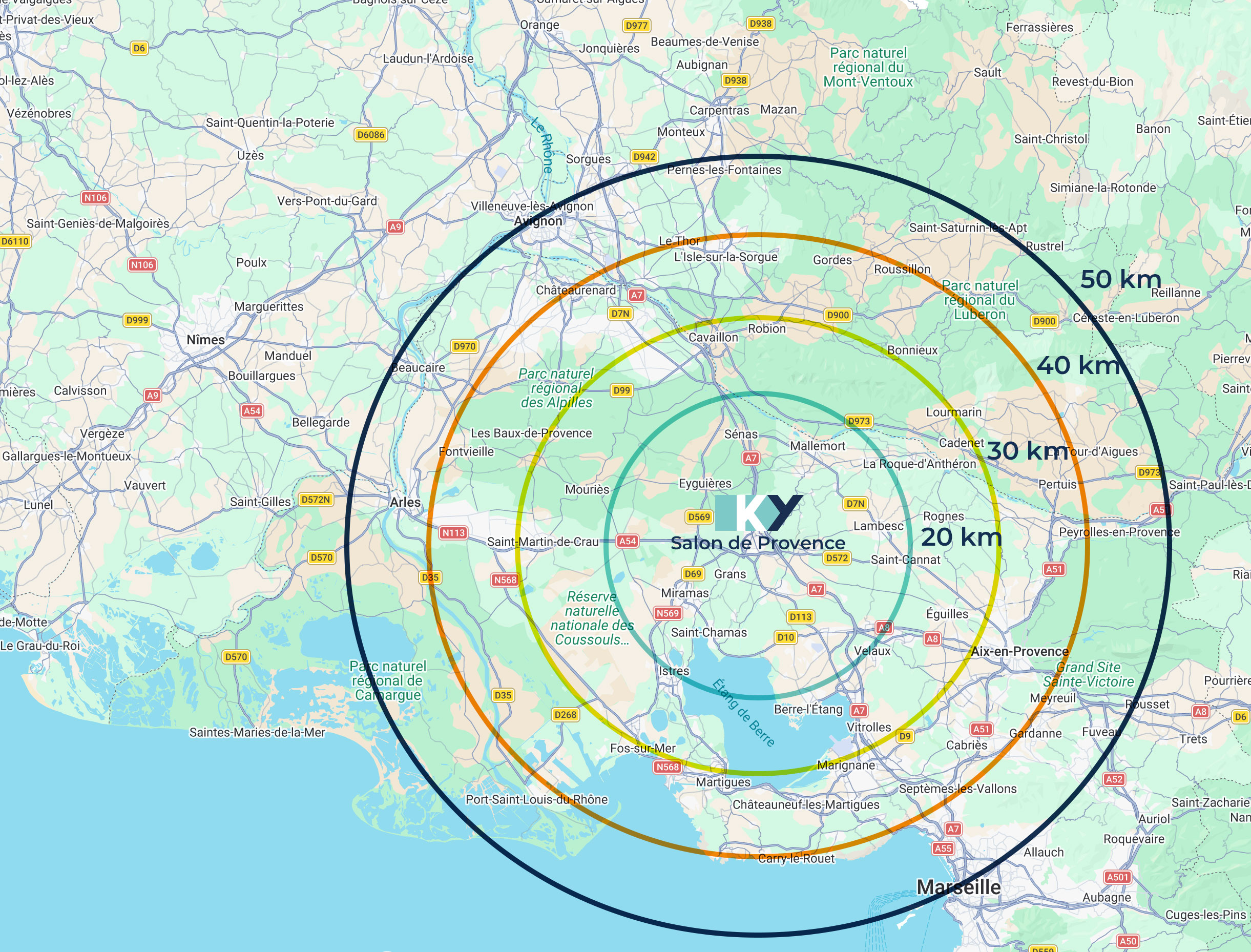 Carte Sovoky, zone d'intervention